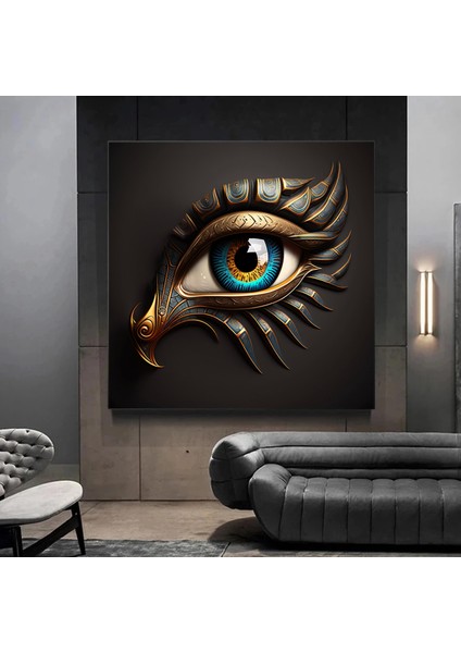 Ra’nın Gözü Kanvası; Antik Mısır Duvar Sanatı; Horus’un Gözü Kanvas; Büyülü Sembol Dekoru; Çağdaş Ef fırsatları