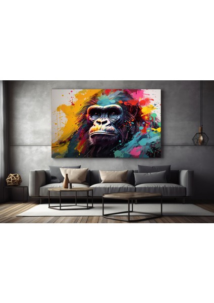Soyut Graffiti Maymunu, Mizahi Gorilla Kanvası, Renkli Hayvan Duvar Dekoru indirimleri