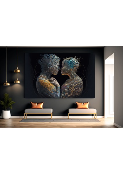 Aşka Dair: Iki Bedende Tek Ruh – Aşk Temalı Çift Kanvas Tablosu fiyatları