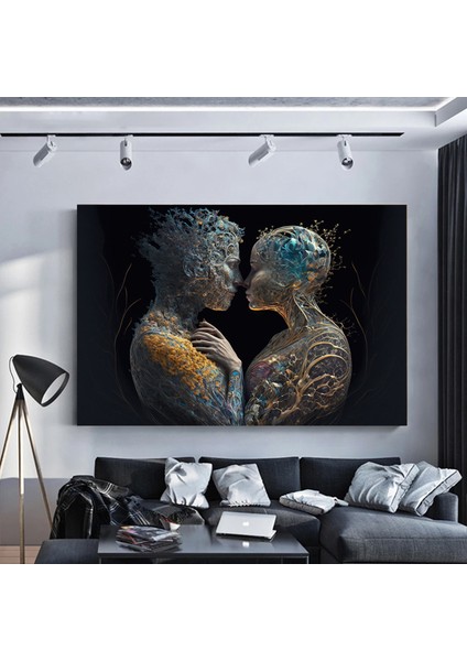 Aşka Dair: Iki Bedende Tek Ruh – Aşk Temalı Çift Kanvas Tablosu fırsatları