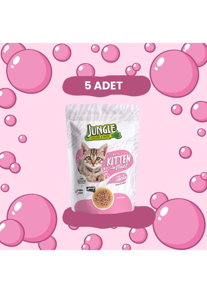 Pouch Yavru Kedi Tavuk Parçalı 100 G * 5'li Avantaj