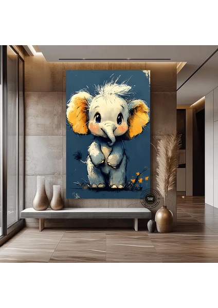 Fil Yavrusu Duvar Sanatı, Çocuk Odası Dekoru, Sevimli Hayvan Temalı Kanvas fiyatları