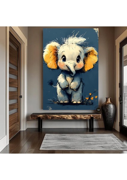 Fil Yavrusu Duvar Sanatı, Çocuk Odası Dekoru, Sevimli Hayvan Temalı Kanvas indirimleri