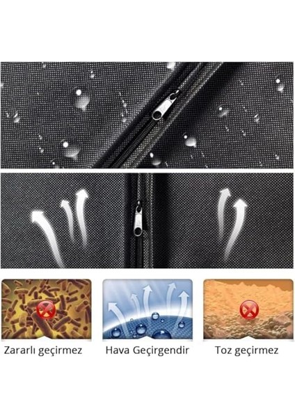 Fermuarlı Elbise Kılıfı, Takım Elbise ve Ceket Koruyucu Saklama Çantası, Siyah (2) modelleri