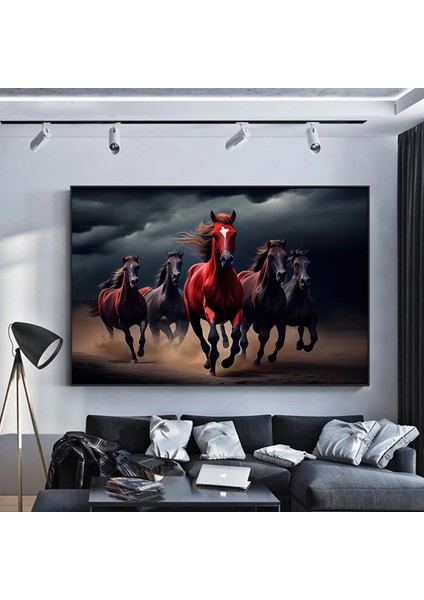 Dekoratif Atlar Kanvas Tablosu; Kanvas Baskı; Koşan Atlar Duvar Sanatı; At Baskısı modelleri