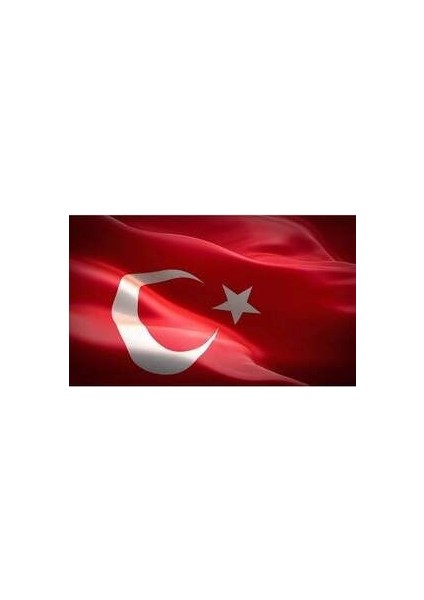 Zc Türk Bayrağı - 1 Adet Kırmızı, 70x105 cm, Raşel Kumaş, Aplike Dikiş, Ay Yıldız Desenli