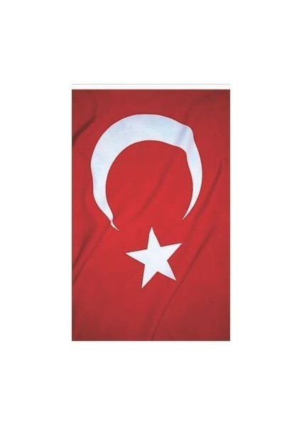 Zc Türk Bayrağı - 1 Adet Kırmızı, 70x105 cm, Raşel Kumaş, Aplike Dikiş, Ay Yıldız Desenli