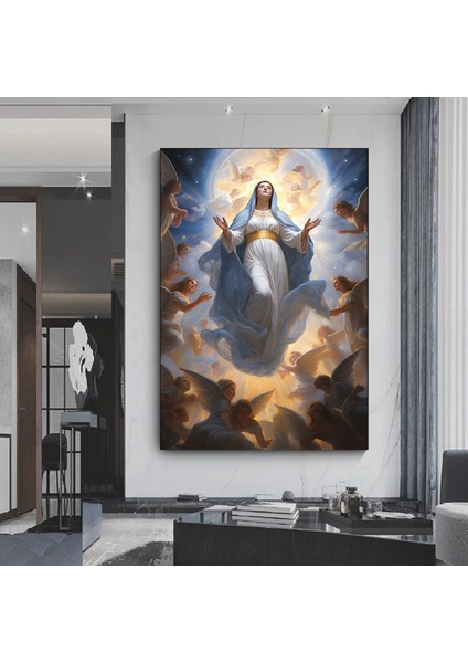 Meryem Ana’nın Göğe Yükselişi Kanvas Tablo – Dini Poster ve Melekler