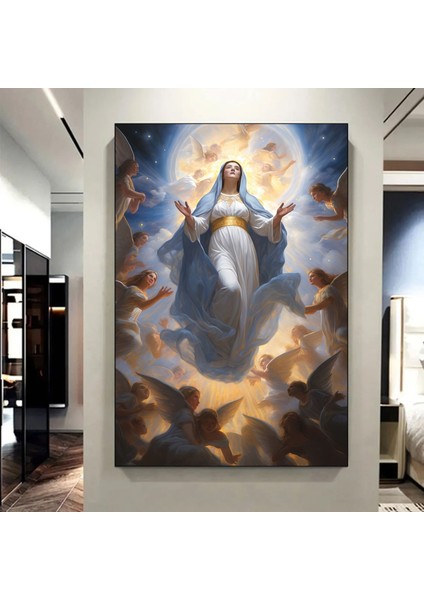 Meryem Ana’nın Göğe Yükselişi Kanvas Tablo – Dini Poster ve Melekler modelleri