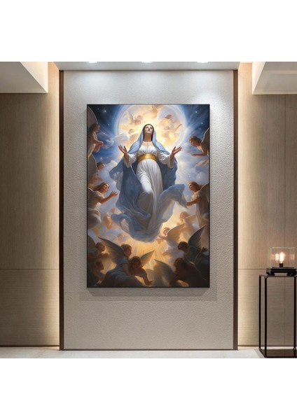 Meryem Ana’nın Göğe Yükselişi Kanvas Tablo – Dini Poster ve Melekler