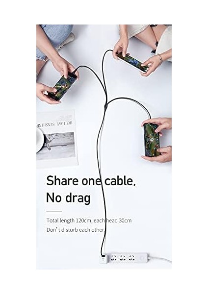 CA-6960 3in1 Lightning-Micro-Type-C Şarj Kablosu 3A 1.2m Siyah modelleri