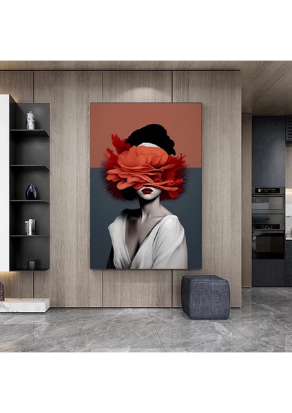 Kadın Soyut Sanatı, Altın Fırça Darbeleri ile Modern Poster Dekoru, Kadın Duvar Kanvas Sanatı indirimleri