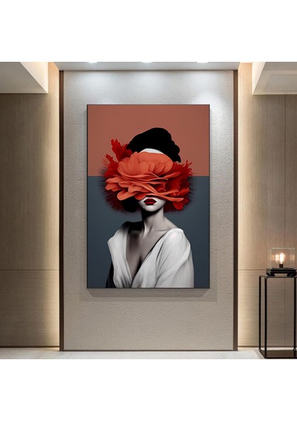 Kadın Soyut Sanatı, Altın Fırça Darbeleri ile Modern Poster Dekoru, Kadın Duvar Kanvas Sanatı