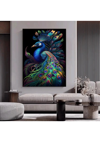 Kanvas Sanat Eseri Ekstra Büyük Tavuskuşu Tablosu, Duvar Sanatı, Hayvan Posteri, Hayvan Kanvas modelleri