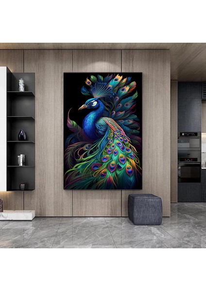 Kanvas Sanat Eseri Ekstra Büyük Tavuskuşu Tablosu, Duvar Sanatı, Hayvan Posteri, Hayvan Kanvas indirimleri