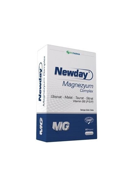 Newday Magnezyum Kompleksi - 2 Adet, 60 Kapsül, Glisinat, Malat, Taurat, Sitrat ve Vitamin B6 İçeren Takviye Edici Gıda fiyatları