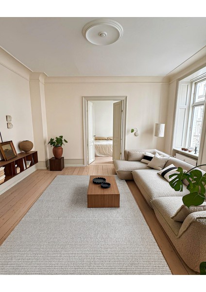 Gri Çizgili Etnik Modern Desenli Pamuk Makinada Yıkanabilir Hav Toz Vermez Leke Tutmayan Kaymaz Taban Dijital Makine Baskı Salon Yolluk Mutfak Halı fiyatları