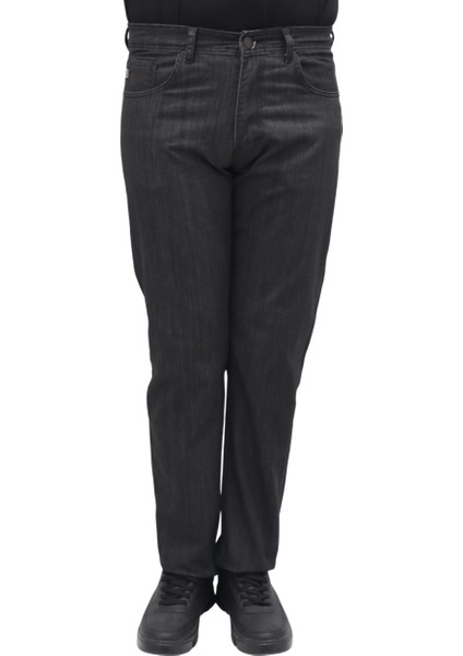 Fistan Store Erkek Füme Yüksek Bel Rahat Kesim Boru Paça Büyük Beden Jean Pantolon