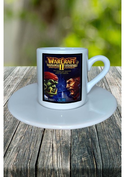 World Of Warcraft Oyun Baskılı Türk Kahvesi Fincanı Tabaklı Kişiye Özel Model 4
