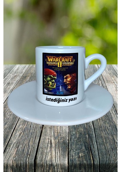 World Of Warcraft Oyun Baskılı Türk Kahvesi Fincanı Tabaklı Kişiye Özel Model 4 fiyatları