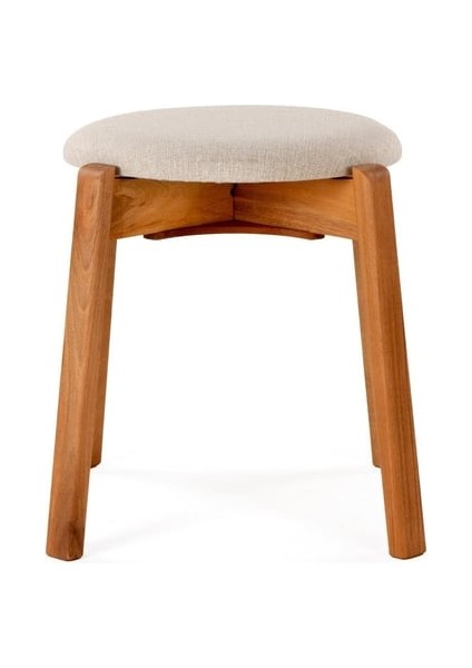 Arc Ceviz Puf Tabure Yuvarlak Modern Bench Oturak Tekli Bej modelleri