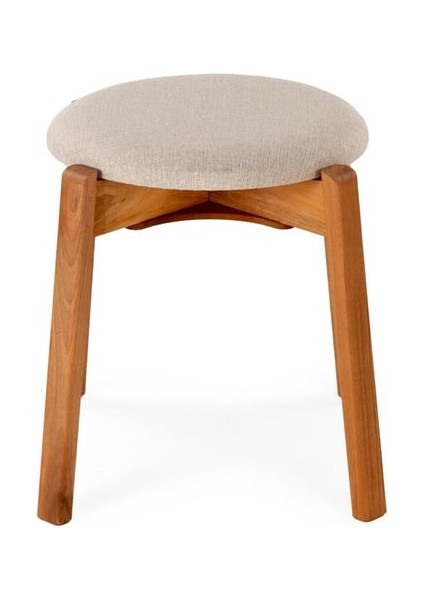 Arc Ceviz Puf Tabure Yuvarlak Modern Bench Oturak Tekli Bej fırsatları