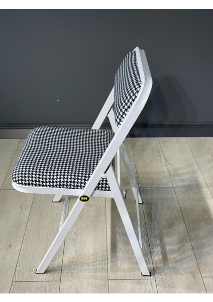 Buse Çalışma Masası Ofis Bilgisayar Masası + Katlanır Sandalyeli 103 cm Metal Siyah Ayak fırsatları