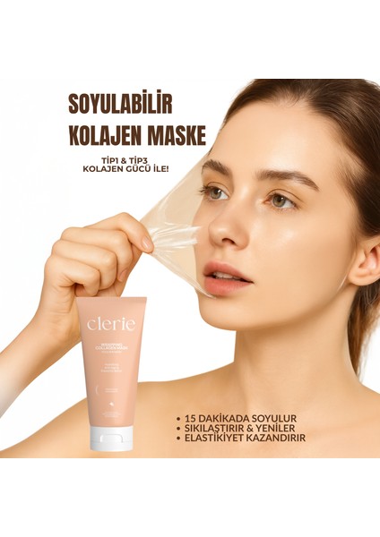 Soyulabilir Kolajen Yüz Maskesi – Porselen Cam Cilt, Anti Aging, Nemlendirici, Kırışıklık Karşıtı & Gözenek Küçültücü Collagen Maske fırsatları