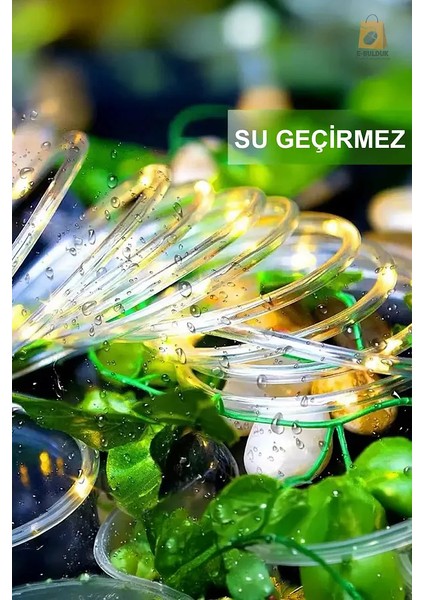 Solar Güneş Enerjili Esnek Flexible Dolama Şerit Hortum Bahçe Aydınlatma 10 Metre Sarı Günışığı modelleri