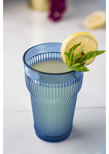Akrilik Lacivert Tekli Uzun Bardak & Su Meşrubat Bardağı 400 ml ( Cam Değildir ) fiyatları
