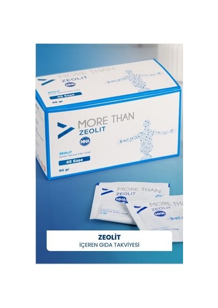 Zeolit 45 Saşe 2 gr Mikronize Saf Zeolit Takviye Edici Gıda - Türkiye Menşeli