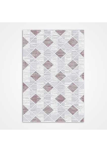 Jenna Gri Geometrik Etnik Modern Desenli Hav Vermeyen Leke Tutmayan Kolay Temizlenen Yumuşak Makine Salon Yolluk Mutfak Halı