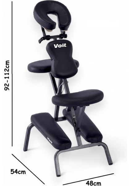 Bc 001-2 Katlanabilir Masaj Koltuğu, Ayarlanabilir Kafalık & Kol Desteği, Yüksek Yoğunluklu Köpük, Pvc Deri, Çantalı