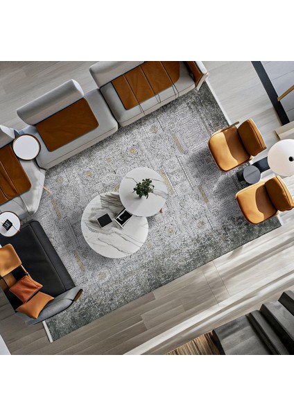 Gri Klasik Etnik Modern Desenli Pamuk Makinada Yıkanabilir Hav Toz Vermez Leke Tutmayan Kaymaz Taban Dijital Makine Baskı Salon Yolluk Mutfak Halı fiyatları