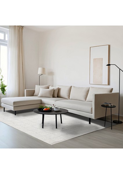 Krem Geometrik Etnik Modern Desenli Pamuk Makinada Yıkanabilir Hav Toz Vermez Leke Tutmayan Kaymaz Taban Dijital Makine Baskı Salon Yolluk Mutfak Halı modelleri