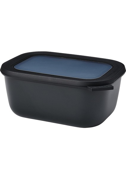 - Multi Bowl Cirqula Rectangular - Kapaklı Saklama Kabı - Buzdolabı Için Hava Geçirmez Saklama Kutusu, Mikrodalga Fırın Kabı ve Saklama Kabı Olarak Uygundur - 1500 ml - Nordic Black