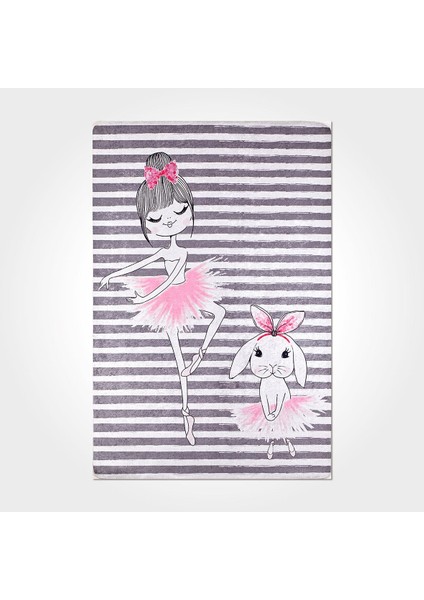 Adriana Çocuk Pembe Polyester Dikdörtgen Modern Desenli Pamuk Makinada Yıkanabilir Hav Toz Vermez Leke Tutmayan Kaymaz Taban Dijital Makine Baskı Salon Yolluk Mutfak Halı