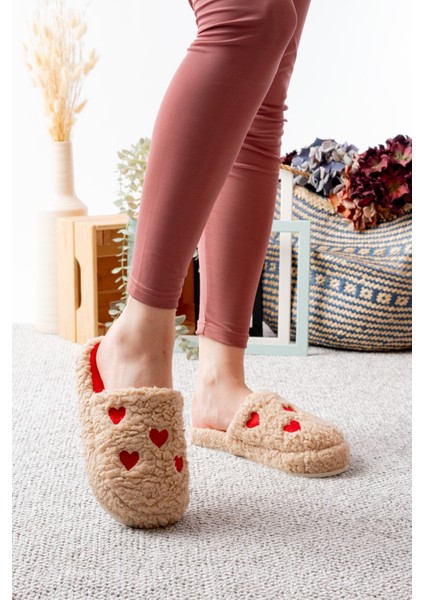 Kadın Peluş Kalpli Ev Terliği Peluş Ev Terliği Misafir Terliği Bohça Terliği fiyatları