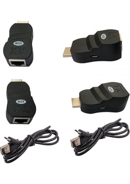 Hdmı Extender Rj45 To Hdmı Extender Cat5/Cat6 60m Extender Çevirici V1.4 indirimleri