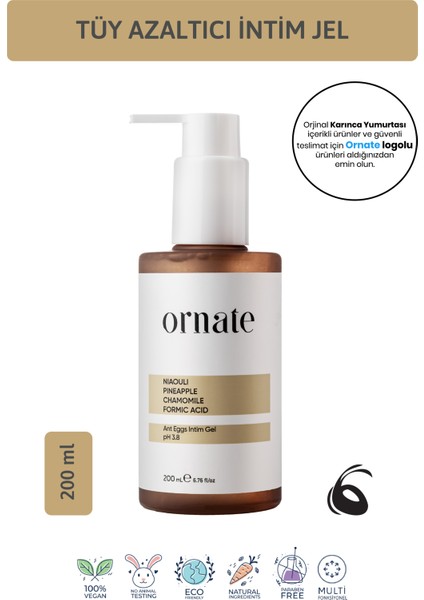 Karınca Yumurtası Tüy Azaltıcı ve Beyazlatıcı Dış Genital Bölge Temizleyici Intim Jel Hassas Ciltler