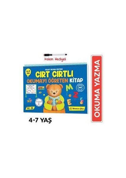 : Cırt Cırtlı Okumayı Öğreten Yaz-Sil Kitabı (4-7 Yaş)