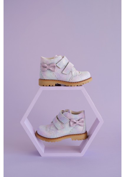 Serena-Lila Işıltılı Hakiki Deri Kız Çocuk Botu