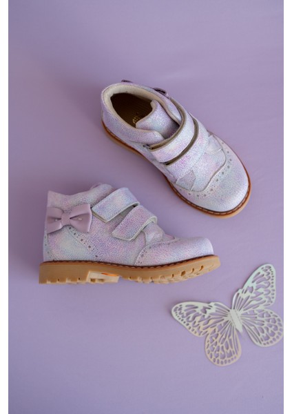 Serena-Lila Işıltılı Hakiki Deri Kız Çocuk Botu indirimleri