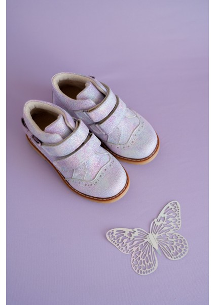 Serena-Lila Işıltılı Hakiki Deri Kız Çocuk Botu