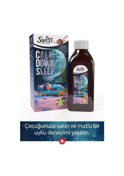 Çocuklar İçin Calm Down Sleep Şurubu - 150 ml, L-Teanin, Rhodiola, Melissa, Alpha GPC, Papatya ve Vitamin B6 ile Zenginleştirilmiştir, İsviçre Menşeli fiyatları