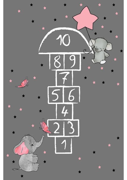 Valladolid Figürlü Gri Pamuk Dikdörtgen Modern Desenli Pamuk Makinada Yıkanabilir Hav Toz Vermez Leke Tutmayan Kaymaz Taban Dijital Makine Baskı Salon Yolluk Mutfak Halı