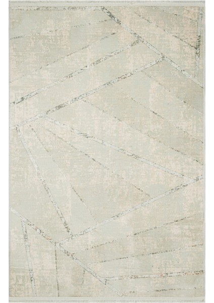 Princeton Krem Modern Etnik Desenli Bambu Makinada Yıkanabilir Hav Toz Vermez Leke Tutmayan Kaymaz Taban Dijital Makine Baskı Salon Yolluk Mutfak Halı