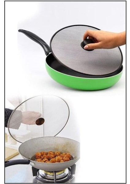 Home 29 cm Yağ Sıçratmaz Tel Kapak - Üstten Tutmalı Metal Kızartma Kapağı, Tava Üstü Sıçrama Önleyici, Sıçratmaz Koruyucu Kapak fiyatları