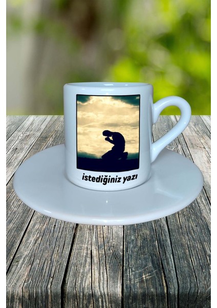 Dua Baskılı Türk Kahvesi Fincanı Tabaklı Kişiye Özel Model 8 fiyatları