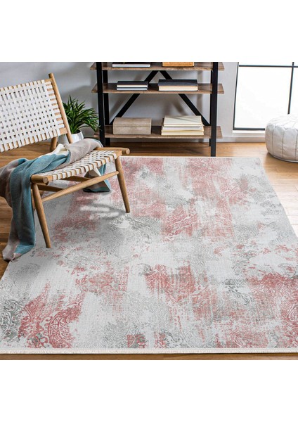 Modern Pembe Pamuk Dikdörtgen Modern Desenli Pamuk Makinada Yıkanabilir Hav Toz Vermez Leke Tutmayan Kaymaz Taban Dijital Makine Baskı Salon Yolluk Mutfak Halı fiyatları